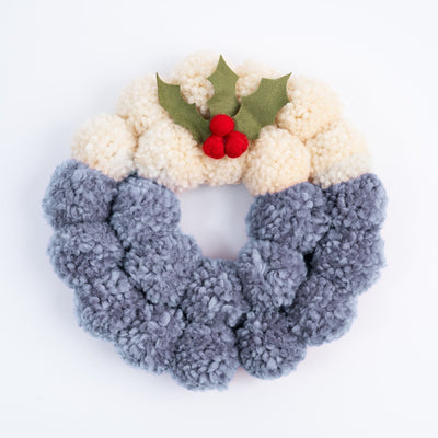 Christmas Pudding Pom Pom Wreath Craft Kit - Wool Couture