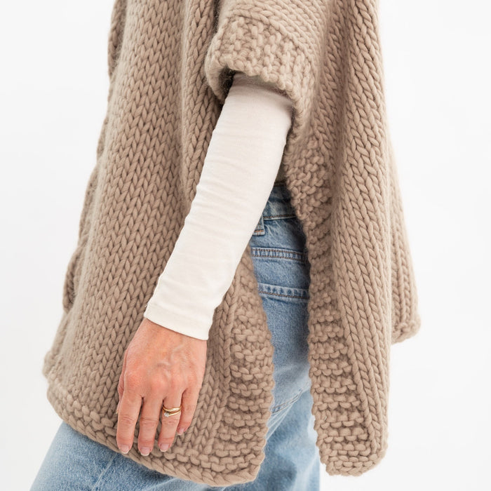 Chunky Cable Poncho Knitting Kit - Wool Couture
