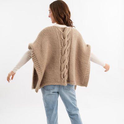Chunky Cable Poncho Knitting Kit - Wool Couture