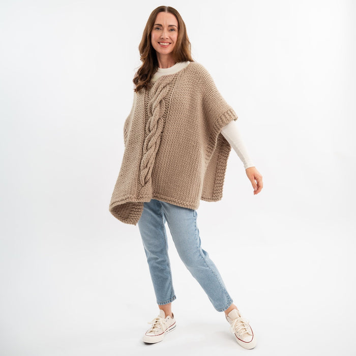 Chunky Cable Poncho Knitting Kit - Wool Couture