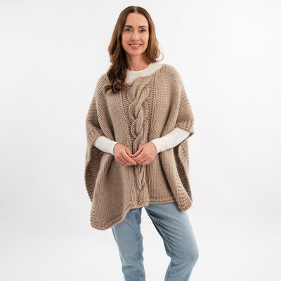 Chunky Cable Poncho Knitting Kit - Wool Couture