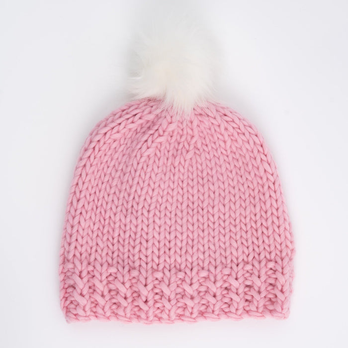 Chunky Pompom Hat Knitting Kit - Wool Couture