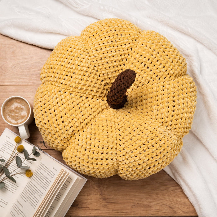 Chunky Pumpkin Cushion Crochet Kit - Wool Couture