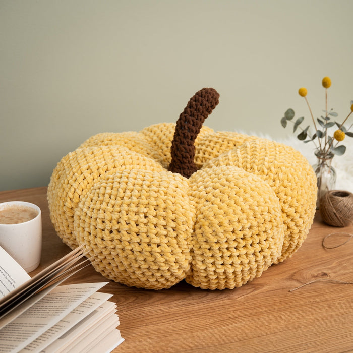 Chunky Pumpkin Cushion Crochet Kit - Wool Couture