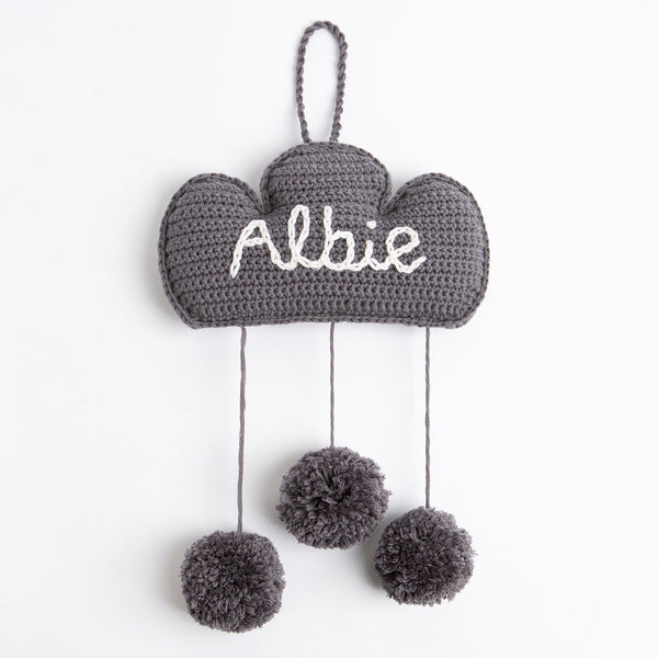 Cloud Wallhanging Crochet Kit - Granite & Natural Cream - Wool Couture
