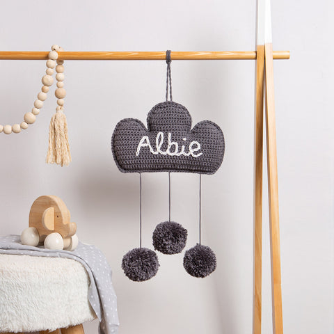 Cloud Wallhanging Crochet Kit - Granite & Natural Cream - Wool Couture