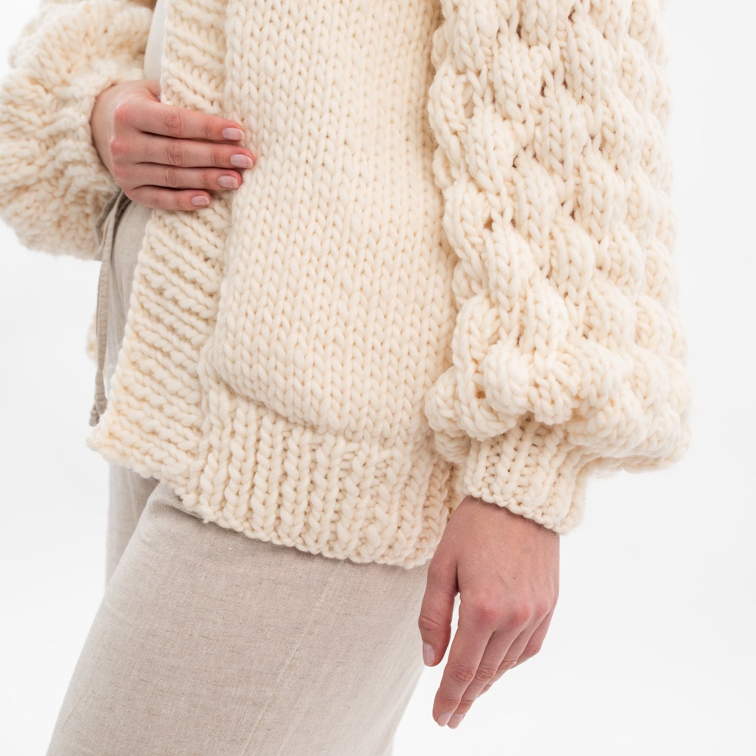 Easy Bubble Stitch Cardigan Knitting Kit Wool Couture easy-bubble-stitch-cardigan-knitting-kit-wool-couture