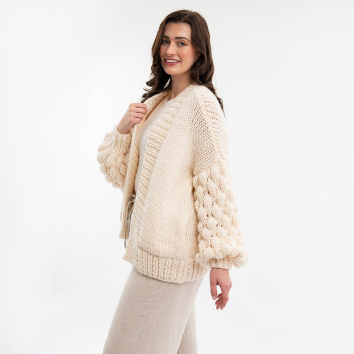 Easy Bubble Stitch Cardigan Knitting Kit - Wool Couture