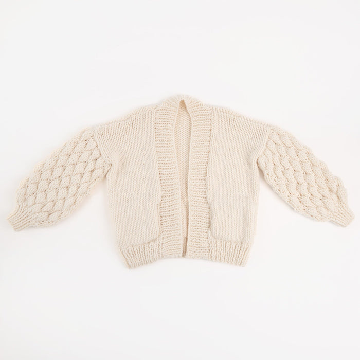 Easy Bubble Stitch Cardigan Knitting Kit - Wool Couture
