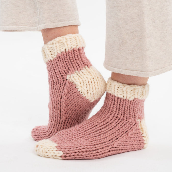 Easy Chunky Slipper Socks Knitting Kit - Wool Couture