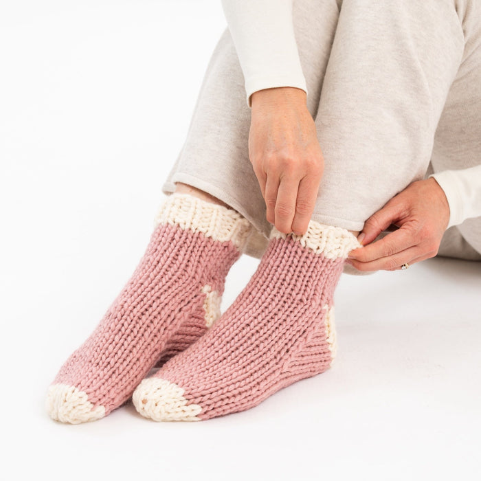 Easy Chunky Slipper Socks Knitting Kit - Wool Couture