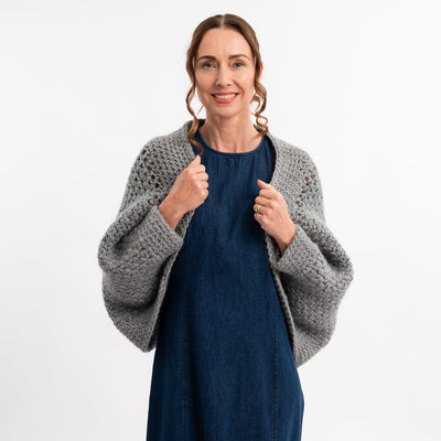 Easy Cocoon Shrug Crochet Kit | FREE Workshop with Claire - Wool Couture
