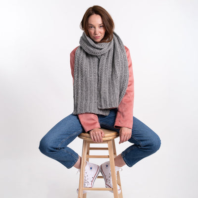 Easy Ribbed Scarf Crochet Kit - Wool Couture