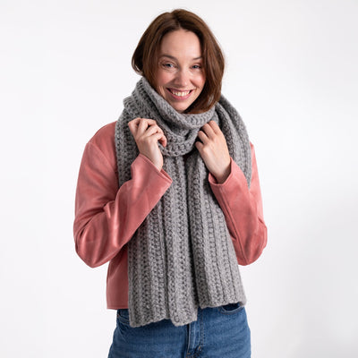 Easy Ribbed Scarf Crochet Kit - Wool Couture