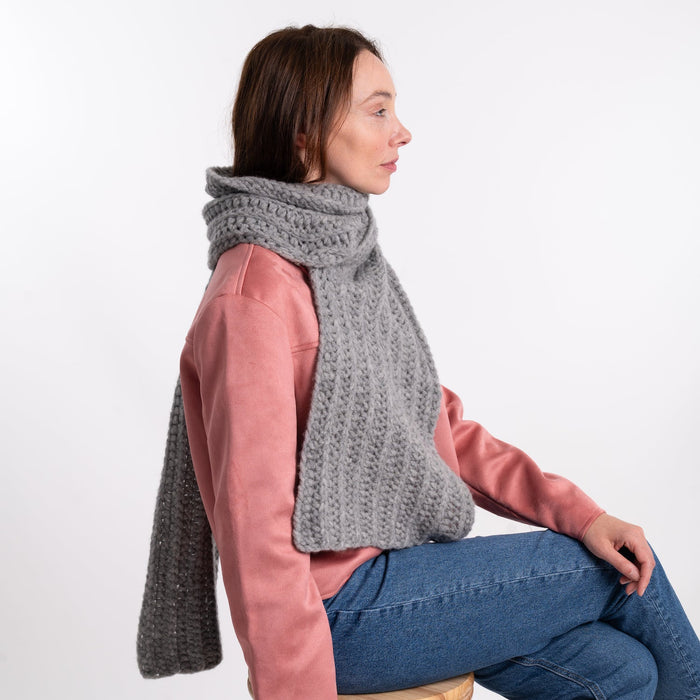 Easy Ribbed Scarf Crochet Kit - Wool Couture