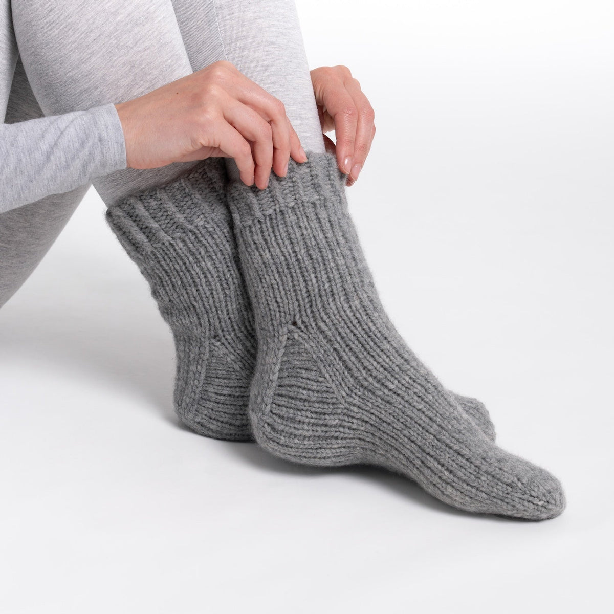 newBaleshijia elastic knitted socks shoes gray Flat Knit No Show Socks 6 Pack - Joe main image 2