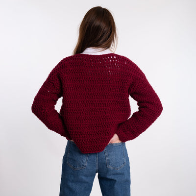Easy V - neck Cardigan Crochet Kit - Wool Couture