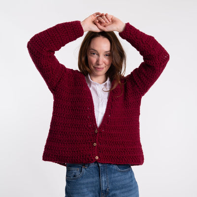 Easy V - neck Cardigan Crochet Kit - Wool Couture