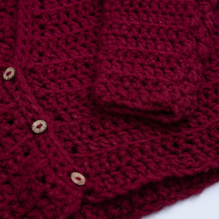 Easy V - neck Cardigan Crochet Kit - Wool Couture