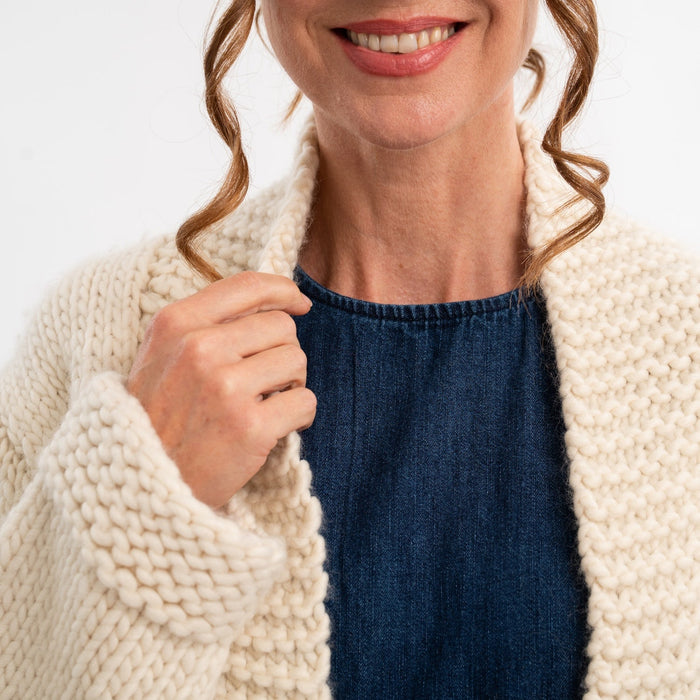 Ella Chunky Cropped Cardigan Knitting Kit - Wool Couture