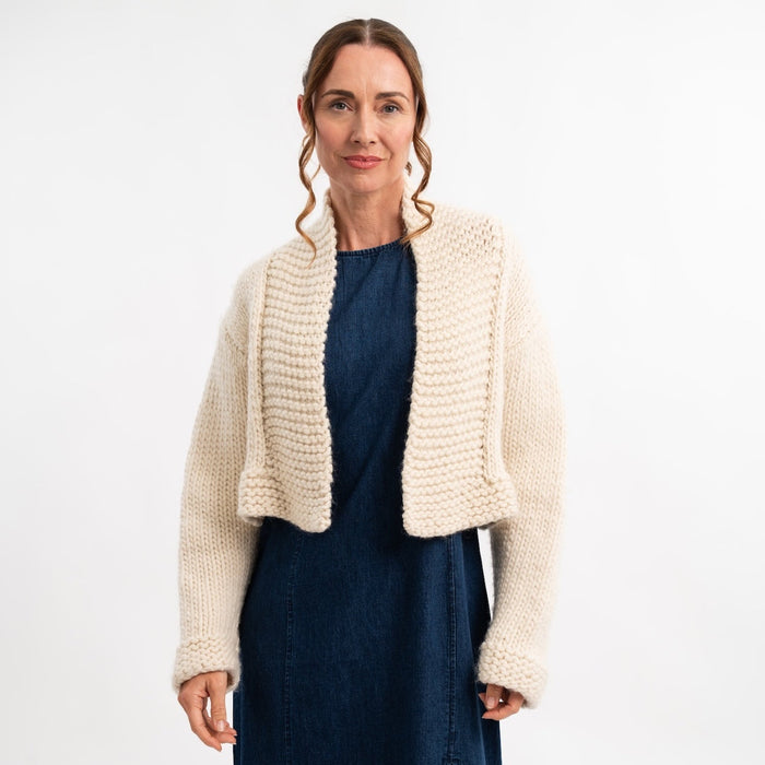 Ella Chunky Cropped Cardigan Knitting Kit - Wool Couture