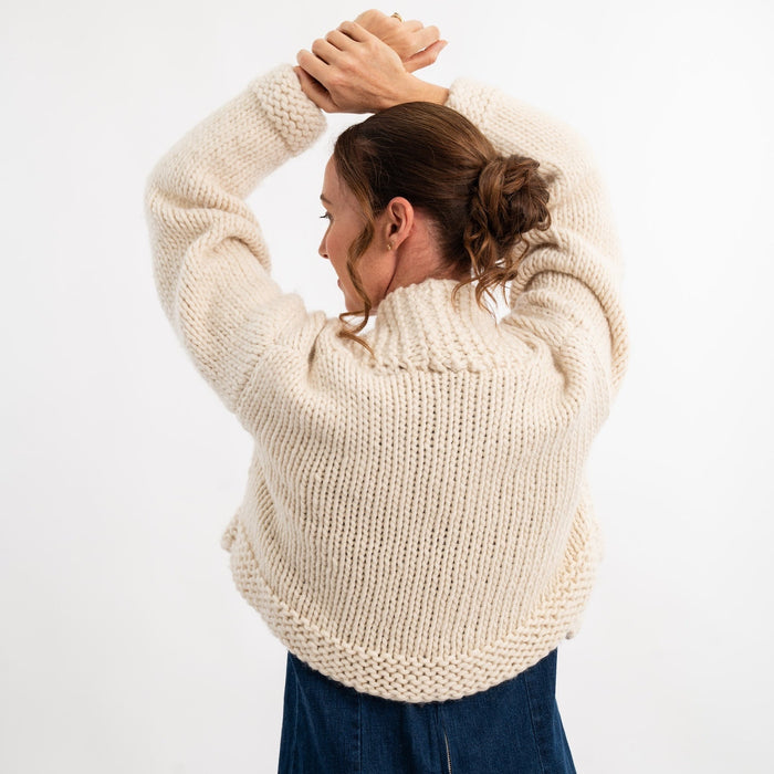 Ella Chunky Cropped Cardigan Knitting Kit - Wool Couture