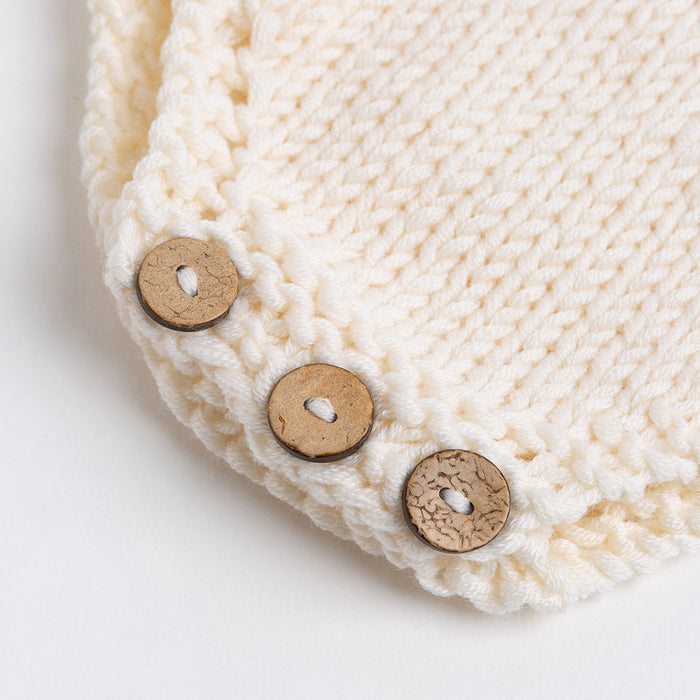 Embroidered Baby Dungarees Knitting Kit - Natural Cream & Granite - Wool Couture