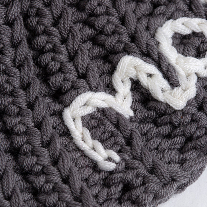 Embroidered Baby Hat and Mittens Crochet Kit - Granite & Natural Cream - Wool Couture