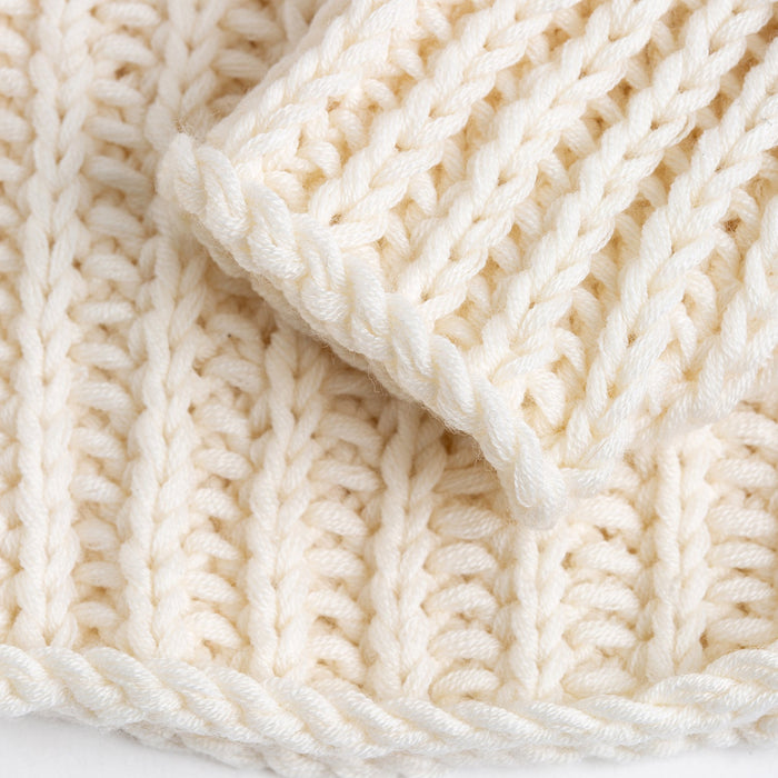 Embroidered Baby Sweater Knitting Kit - Cream & Granite - Wool Couture
