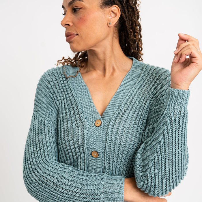 Fishermans Rib Cardigan Knitting Kit - Wool Couture