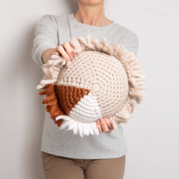 Fringed Round Cushion Cover Crochet Kit - Wool Couture