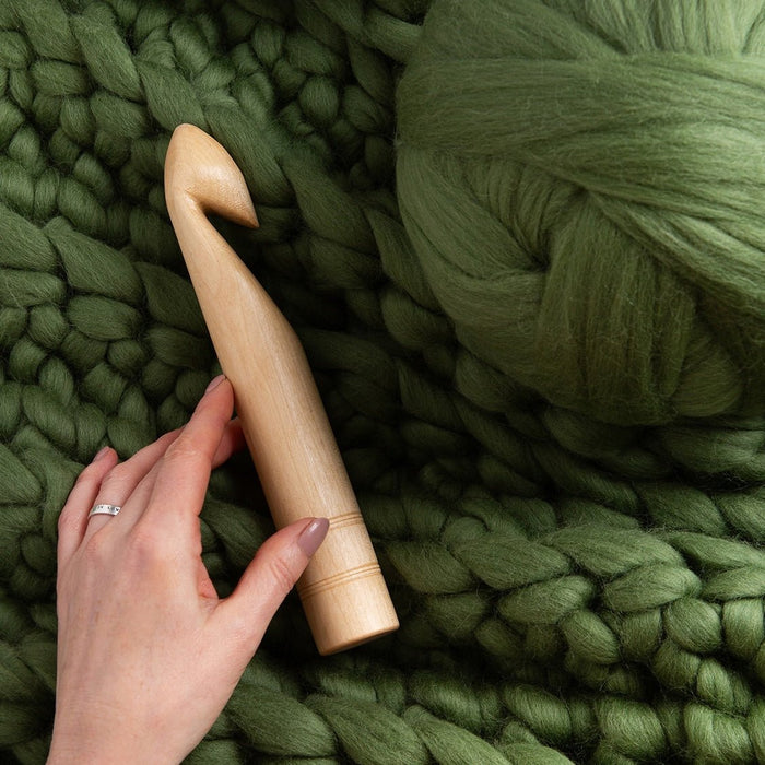 Giant Wooden Crochet Hooks - Wool Couture