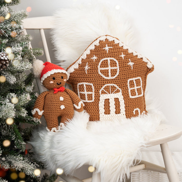 Gingerbread House Cushion Crochet Kit - Wool Couture
