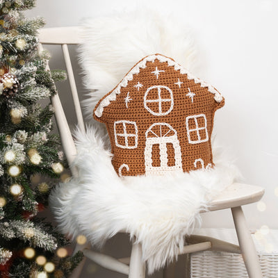 Gingerbread House Cushion Crochet Kit - Wool Couture