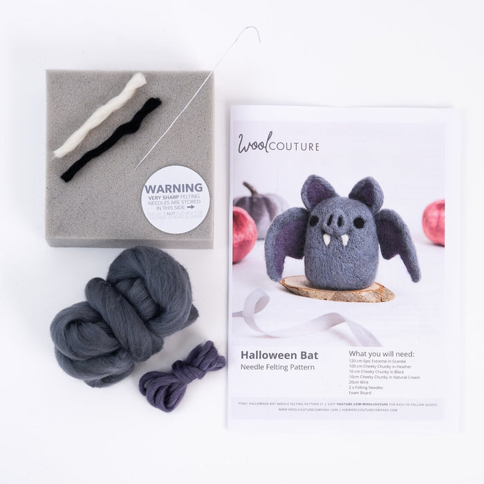 Halloween Bat Needle Felting Kit - Wool Couture