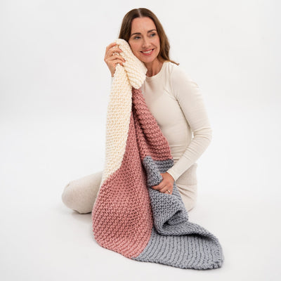 Hannah Blanket Knitting Kit | FREE Beginner Workshop Included - Wool Couture