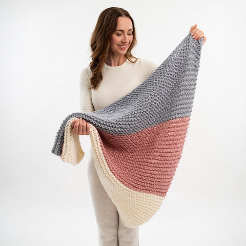 Hannah Blanket Knitting Kit | FREE Beginner Workshop Included - Wool Couture