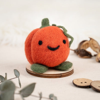 Happy Pumpkin Needle Felting Kit - Wool Couture