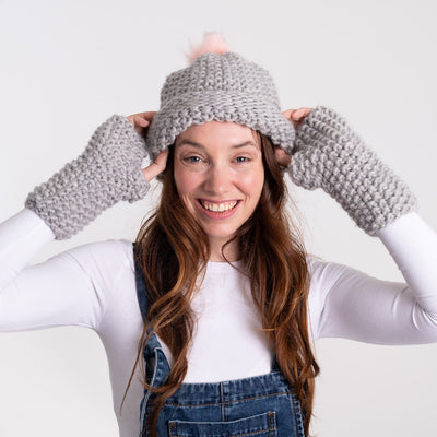 Hat and Gloves Easy Knitting Kit - Wool Couture