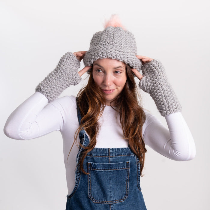 Hat and Gloves Easy Knitting Kit - Wool Couture