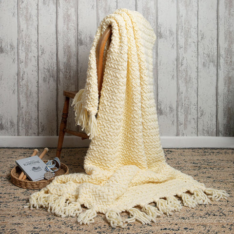Herringbone Blanket Knitting Kit + Knitting Pocket Book - Silver Level - Wool Couture