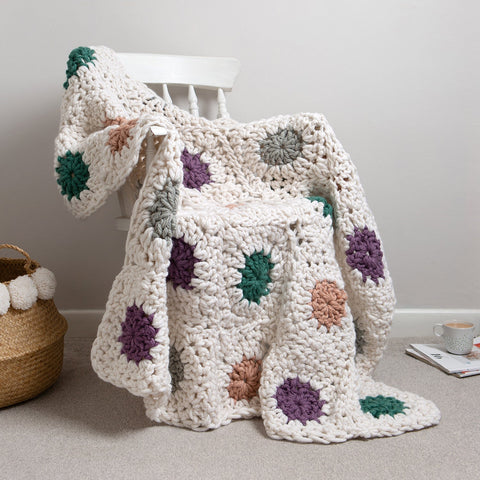 Jumbo Granny Square Blanket Crochet Kit - Wool Couture