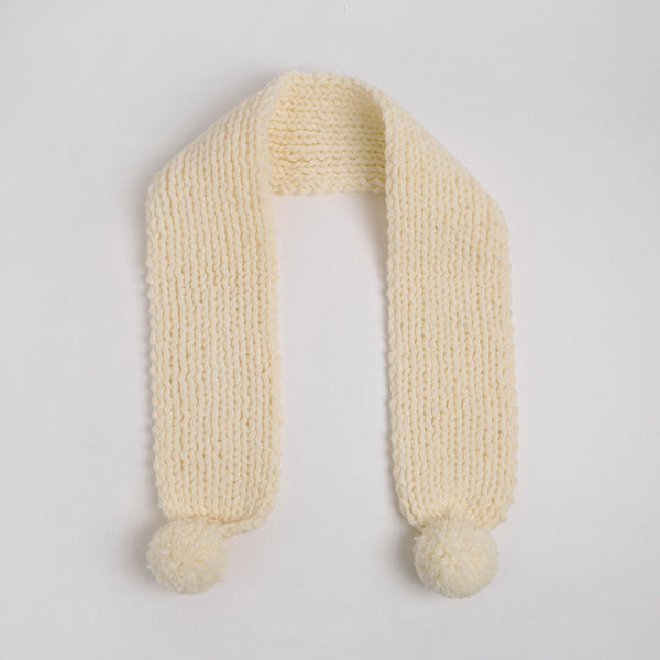 Kids Pom Pom Scarf & Beanie Hat - Knitting Kit - Wool Couture