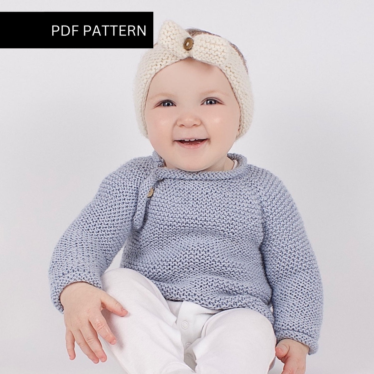 Knitting PDF Pattern - Blossom Baby Jumper | Wool Couture
