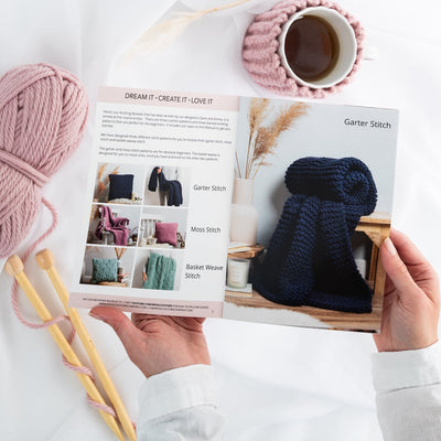 Learn to Knit Book Six Patterns & How to Knit Manual - Wool Couture