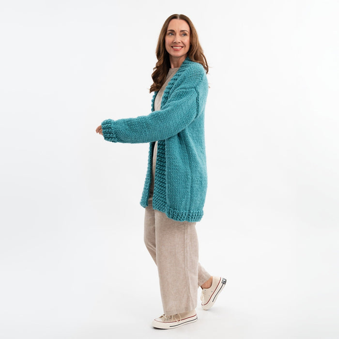 Long Chunky Cardigan Knitting Kit + Free 12mm Knitting Needles - Wool Couture