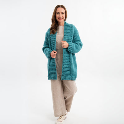 Long Chunky Cardigan Knitting Kit + Free 12mm Knitting Needles - Wool Couture