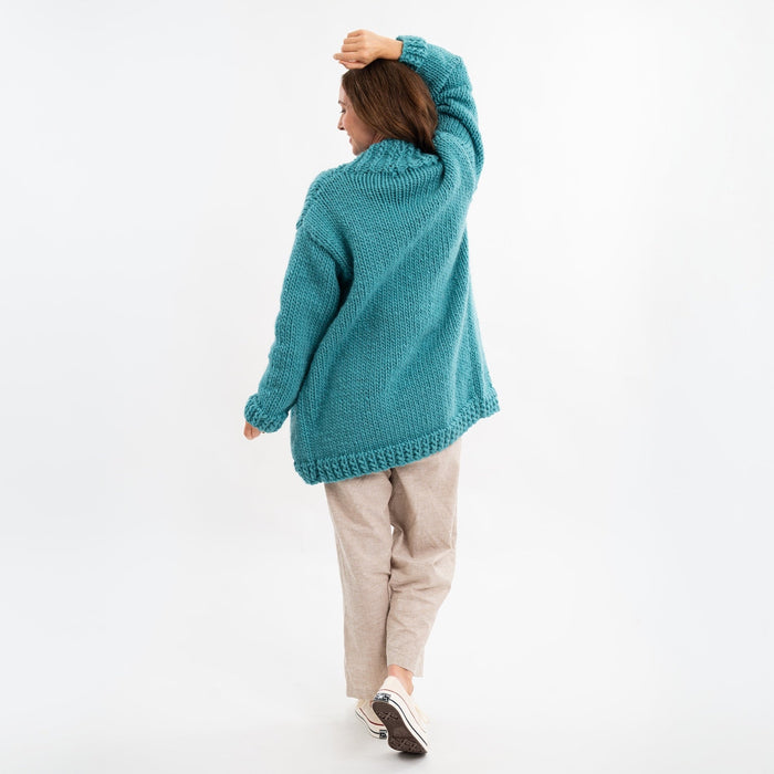 Long Chunky Cardigan Knitting Kit + Free 12mm Knitting Needles - Wool Couture