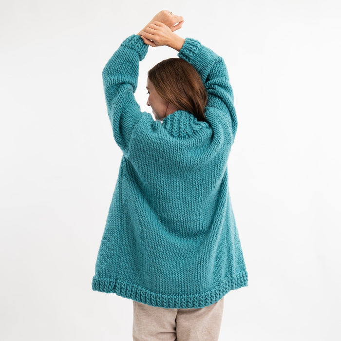 Long Chunky Cardigan Knitting Kit + Free 12mm Knitting Needles - Wool Couture