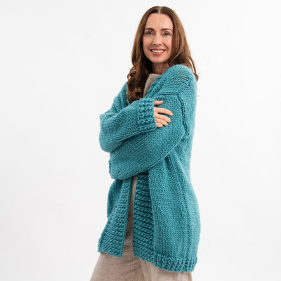 Long Chunky Cardigan Knitting Kit + Free 12mm Knitting Needles - Wool Couture